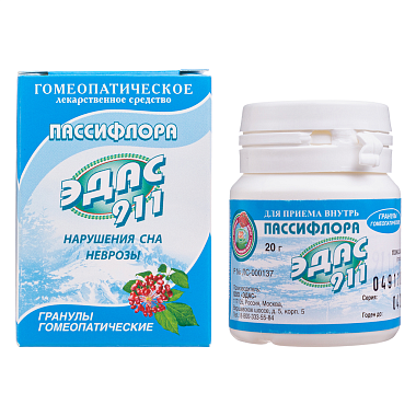 Купить Эдас-911 Пассифлора 20 г гранулы гомеопатические