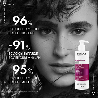 Купить Vichy Dercos Densi-Solutions 400 мл шампунь для увеличения густоты и объема волос уплотняющий