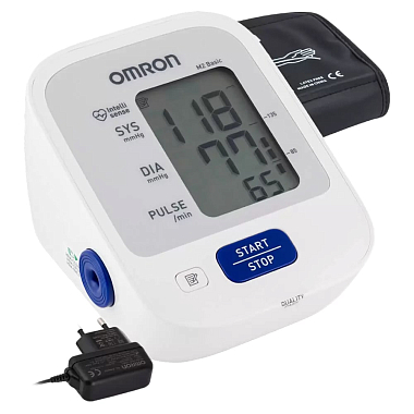 Купить Omron M2 Basic HEM-7121-ALRU тонометр автоматический плечевой с адаптером и универсальной манжетой 22-42 см