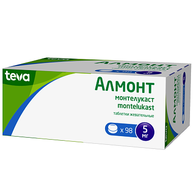 Купить Алмонт 5 мг 98 шт таблетки жевательные