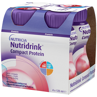 Купить Нутридринк компакт протеин 125 мл 4 шт смесь для энтерального питания фруктово-ягодный вкус