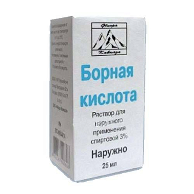 Купить Борная кислота 3 % 25 мл раствор для местного применения спиртовой флакон