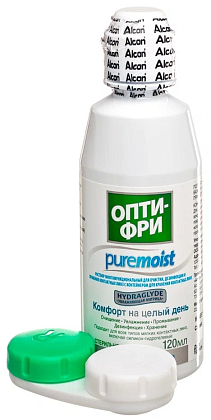 Купить Опти-Фри Pure Moist 120 мл раствор для контактных линз + контейнер
