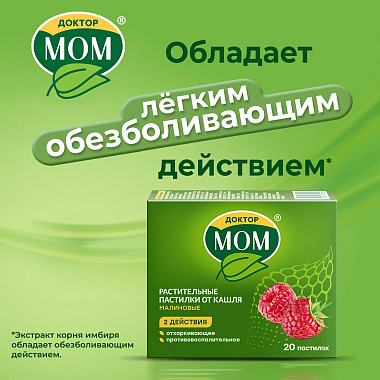 Купить Доктор Мом 20 шт пастилки малина