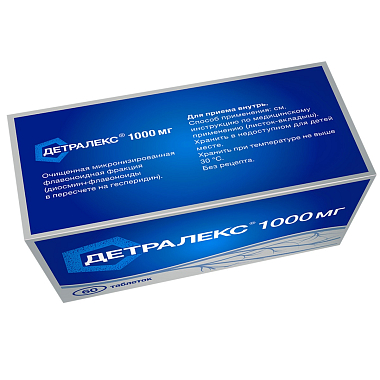 Купить Детралекс 1000 мг 60 шт таблетки покрытые пленочной оболочкой