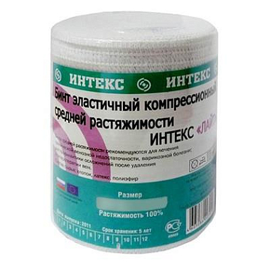 Купить Интекс бинт 10 см × 3,5 м эластичный средней растяжимости с застёжками