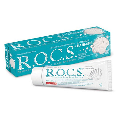Купить Rocs 94 г паста зубная активный кальций