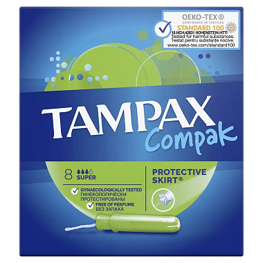 Купить Tampax Compak Super 8 шт тампоны с аппликатором