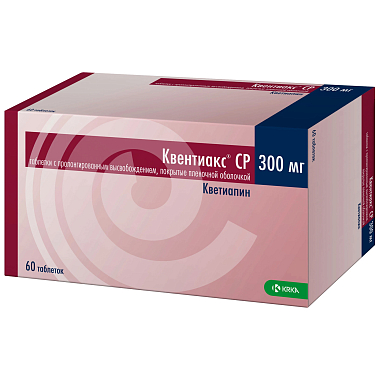 Купить Квентиакс СР 300 мг 60 шт таблетки с пролонгированным высвобождением покрытые пленочной оболочкой