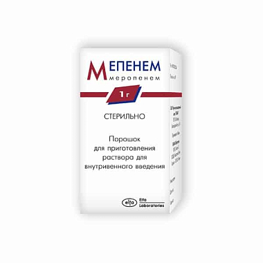 Купить Мепенем 1 г 1 шт порошок для приготовления раствора для внутривенного введения флакон