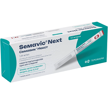 Купить Семавик Некст 0,5мг/доз 1 шт  раствор для подкожного введения шприц-ручка + иглы 4 шт