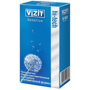 Купить Vizit Hi-Tech Sensitive 12 шт презервативы сверхчувствительные