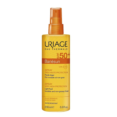 Купить Uriage Bariesun 200 мл спрей солнцезащитный без ароматизаторов SPF50+