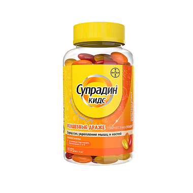 Купить Супрадин Кидс Волшебные драже 1,8 г 90 шт драже апельсин клубника лимон