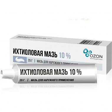 Купить Ихтиоловая мазь 10% 25 г для наружного применения