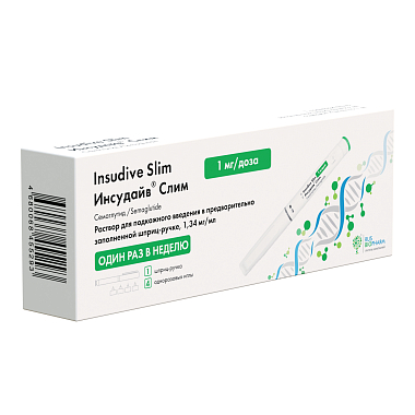 Купить Инсудайв Слим 1 мг раствор для подкожного введения шприц-ручка 3 мл с иглами 4 шт