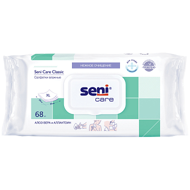 Купить Seni Care 68 шт салфетки влажные алоэ аллантоин