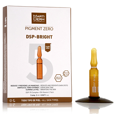Купить Martiderm Pigment Zero DSP-Bright 5 х 2 мл сыворотка для лица против пигментных пятен ампулы