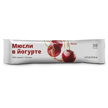 Купить Vitateka 30 г батончик-мюсли в йогурте вишневый