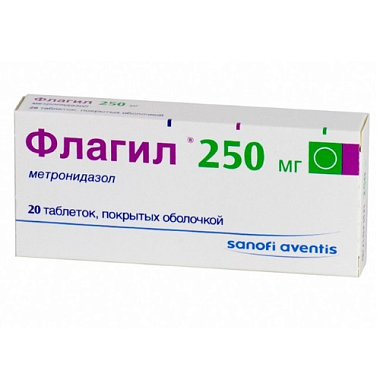 Купить Флагил 250 мг 20 шт таблетки покрытые пленочной оболочкой