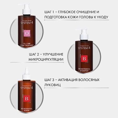Купить System 4 комплекс от выпадения волос (набор шампунь 500 мл + маска 500 мл + сыворотка 500 мл)