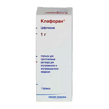 Купить Клафоран 1г 1 шт порошок для приготовления раствора для внутривенного и внутримышечного введения флакон