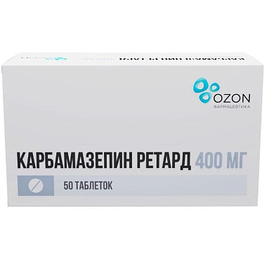 Купить Карбамазепин Ретард 400 мг 50 шт таблетки с пролонгированным высвобождением